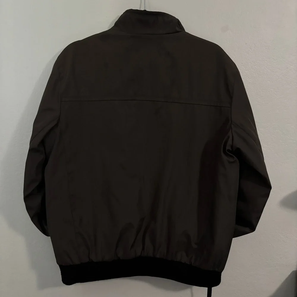 Andrew‎ Marc Mens Bomber Jacket Brown Olive Full Zip Quilted Lined Medium